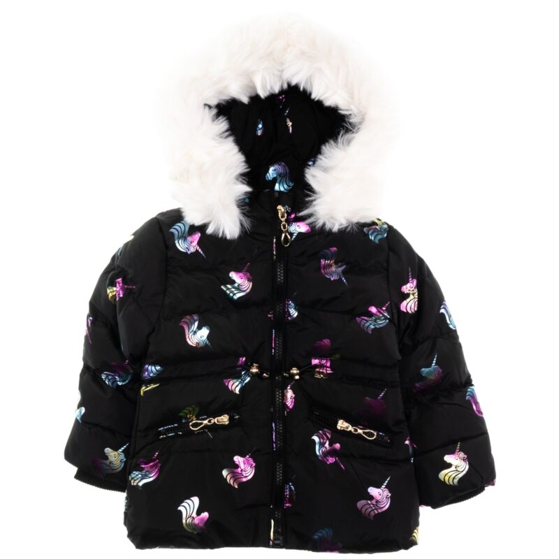 Lady Moda μπουφάν με αποσπώμενη κουκούλα «Black Unicorns»