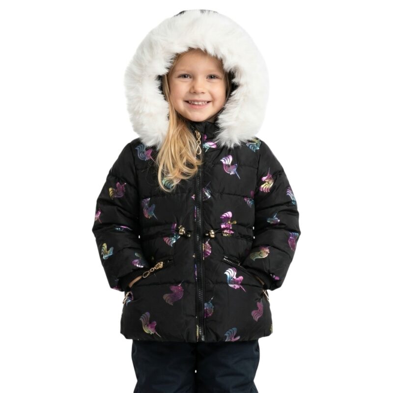 Lady Moda μπουφάν με αποσπώμενη κουκούλα «Black Unicorns»