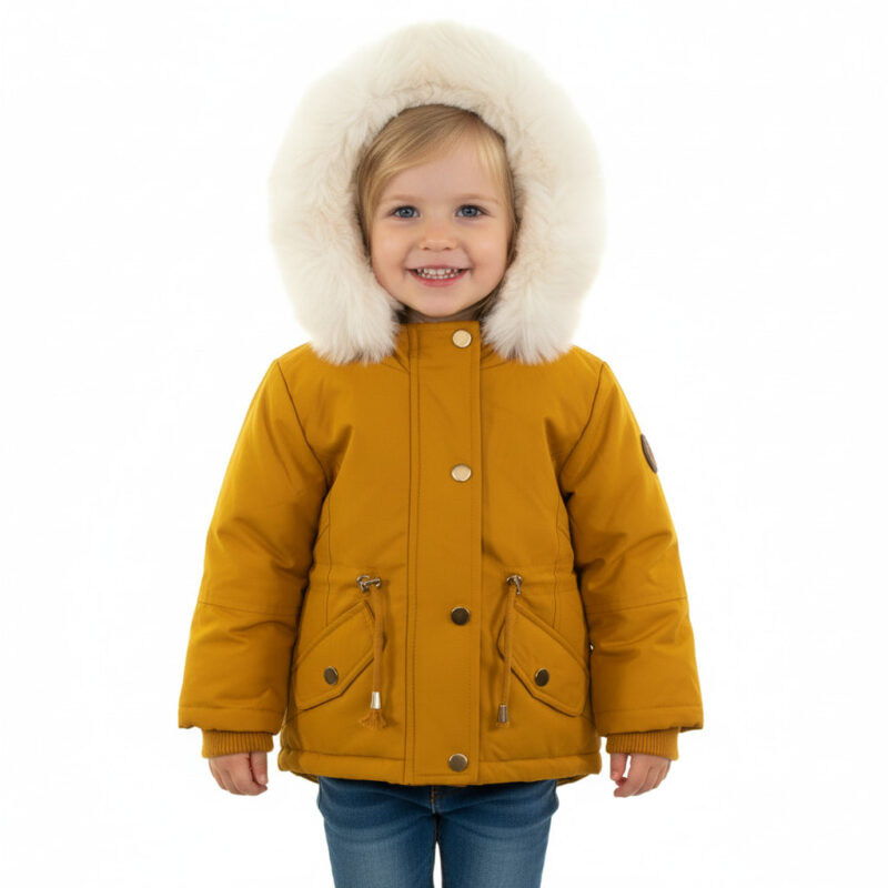 M&2 Kids μπουφάν με κουκούλα «Little Mustard Caldo»