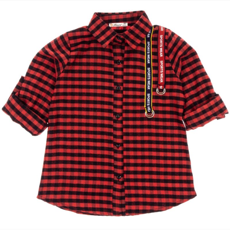 Busra παιδικό πουκάμισο «Red Checkered»