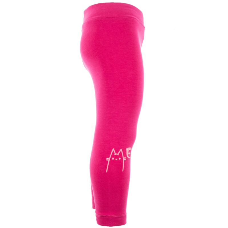 Timi Kids κολάν με τύπωμα και χνούδι «Fuchsia Meow» - Image 2