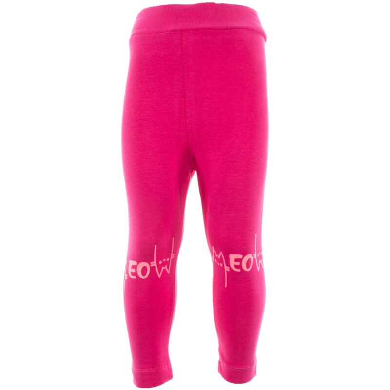 Timi Kids κολάν με τύπωμα και χνούδι «Fuchsia Meow»