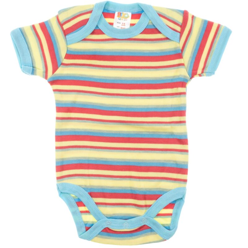 Biyo Kids κοντομάνικο κορμάκι «Yellow Stripes»