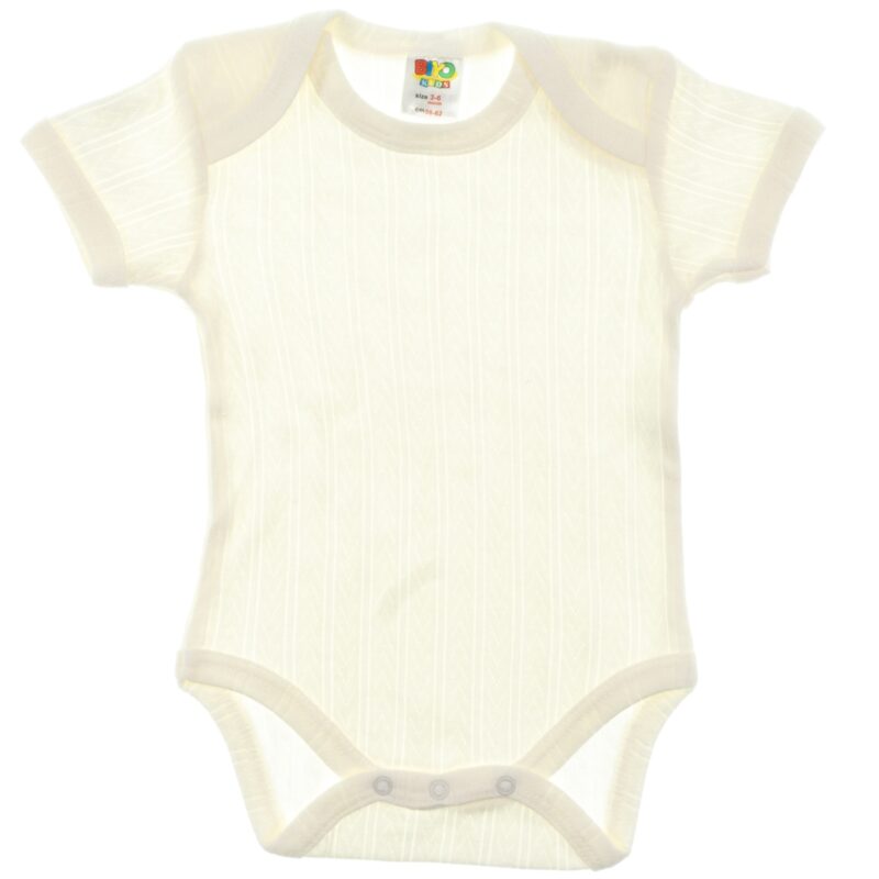 Biyo Kids βρεφικό κοντομάνικο κορμάκι «Ecru Comfort»