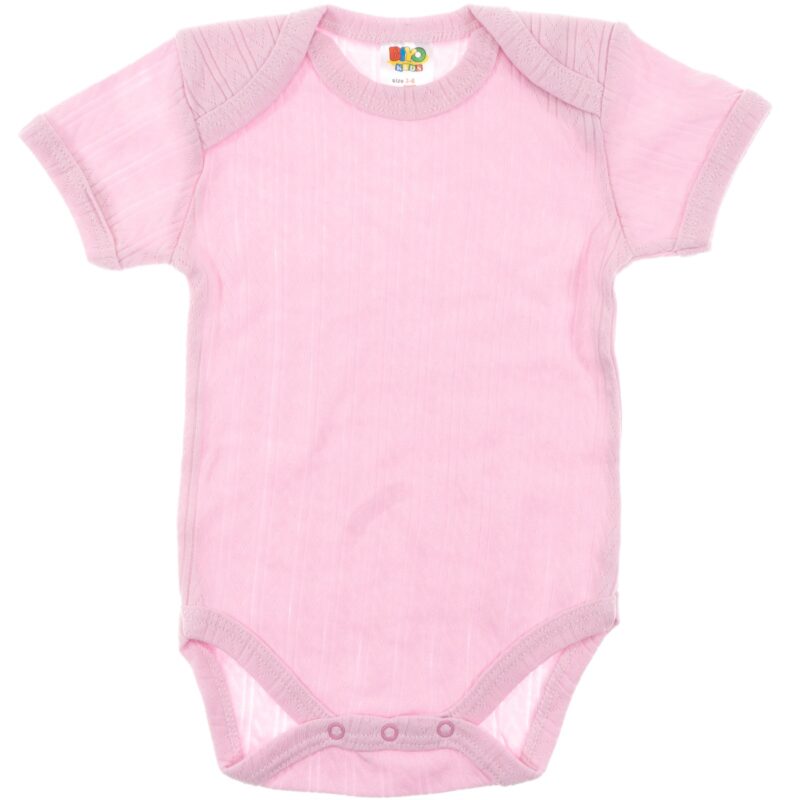 Biyo Kids βρεφικό κοντομάνικο κορμάκι «Pink Comfort»
