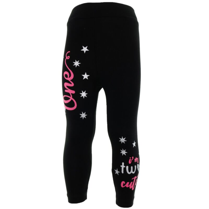 Timi Kids κολάν με στάμπες από λεπτό ύφασμα «I’m Too Cute in Black»