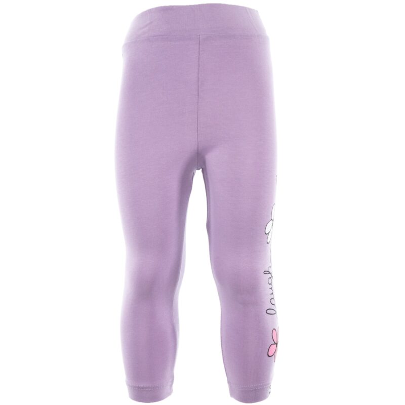 Timi Kids κολάν με στάμπες από λεπτό ύφασμα «Laugh and Live in Purple» - Image 2