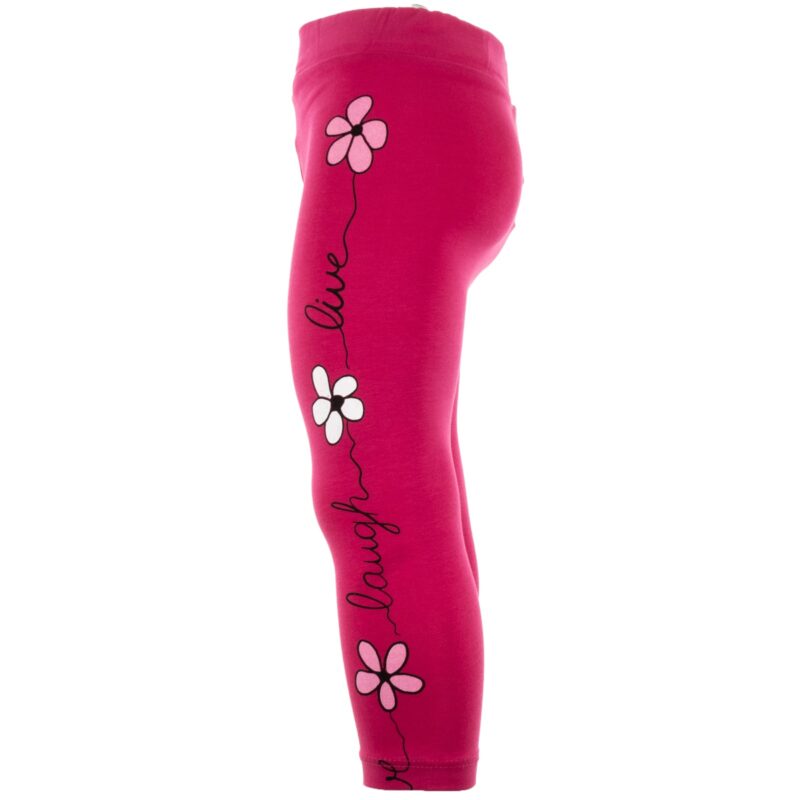 Timi Kids κολάν με στάμπες από λεπτό ύφασμα «Laugh and Live in Fuchsia»