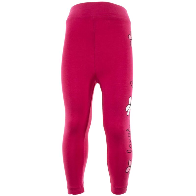 Timi Kids κολάν με στάμπες από λεπτό ύφασμα «Laugh and Live in Fuchsia» - Image 2