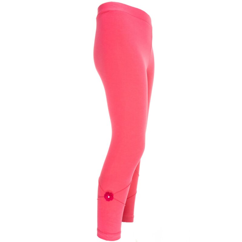 Timi Kids λεπτό κολάν με απλικέ σχέδιο «Fuchsia Flowers» - Image 3