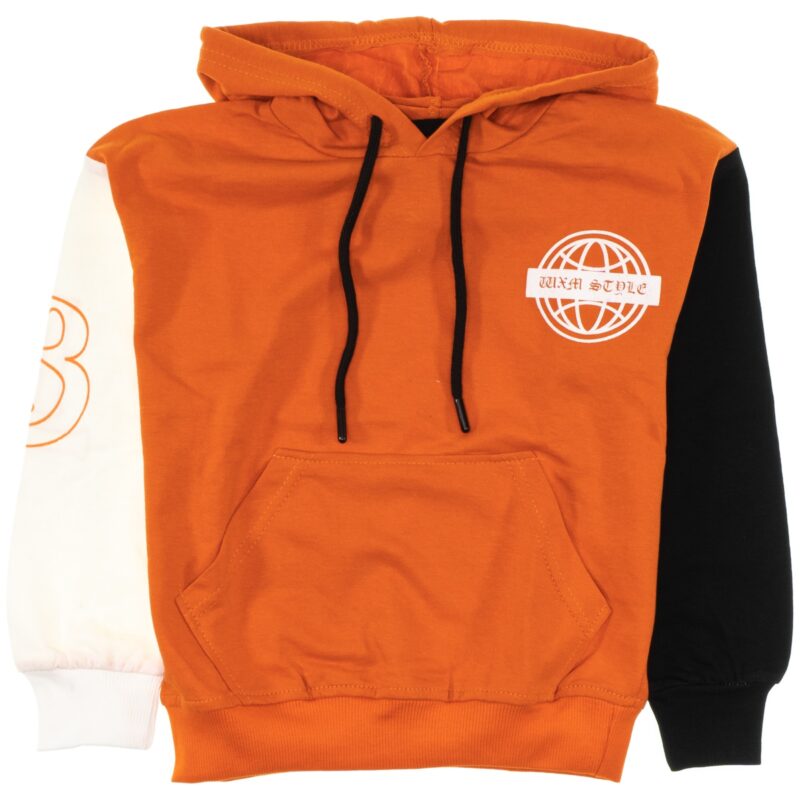 Waxmen μακρυμάνικη μπλούζα από λεπτό ύφασμα με κουκούλα «Orange Ball»