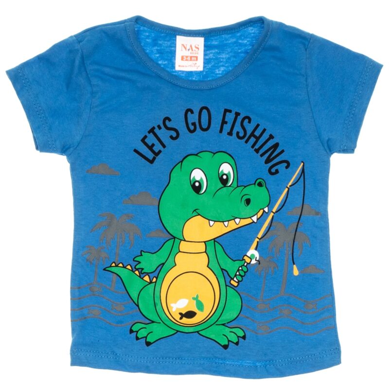 Nas Bebe σετ μπλούζα με σορτσάκι «Let’s Go Fishing» - Image 2
