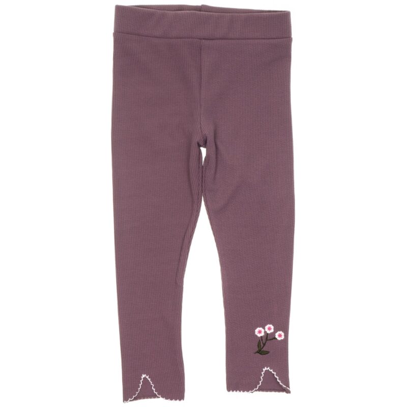 Timi Kids κολάν με χνούδι «Flower Purple Stripe»