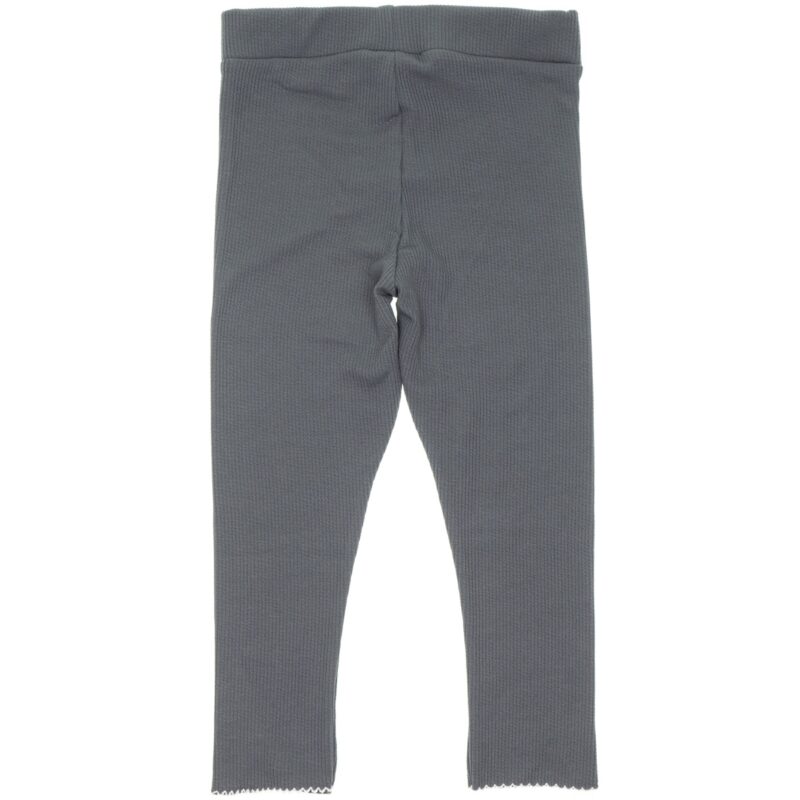 Timi Kids λεπτό κολάν με χνούδι «Flower Grey Stripe» - Image 2