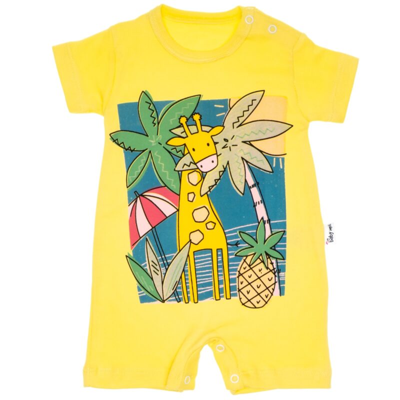 Baby Mii βρεφικό φορμάκι «Yellow Curious Giraffe»