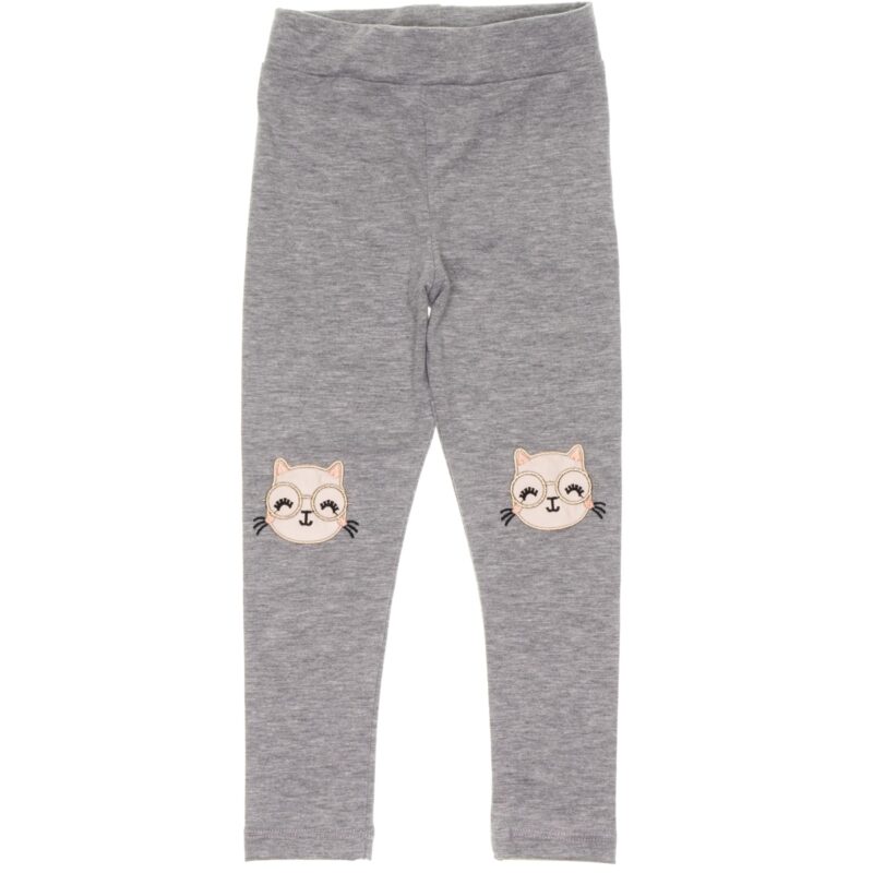 Timi Kids λεπτό κολάν με απλικέ σχέδιο «Lether Grey Kitten»