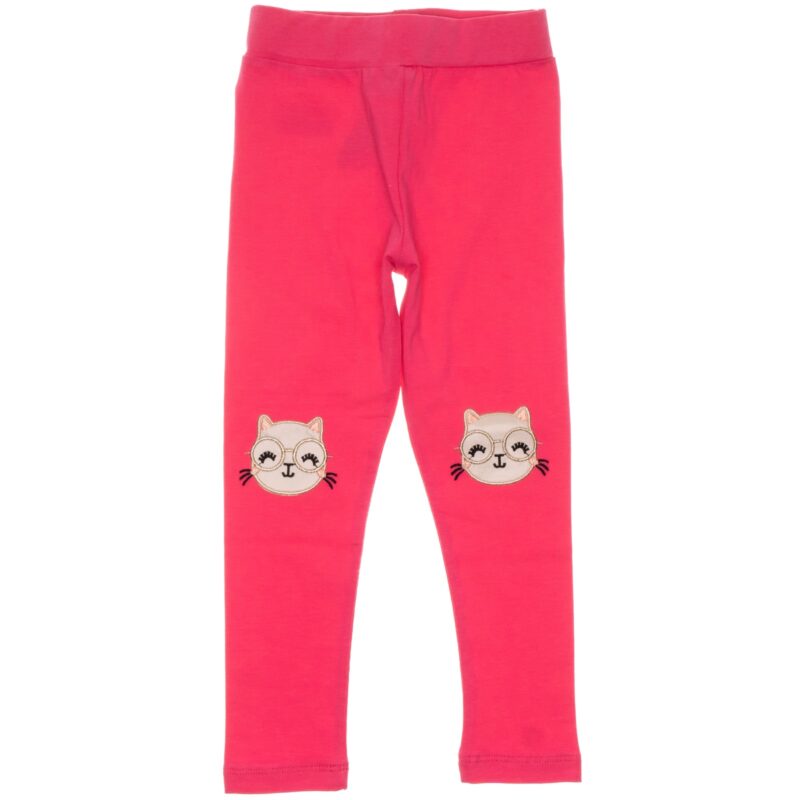 Timi Kids λεπτό κολάν με απλικέ σχέδιο «Lether Fuchsia Kitten»