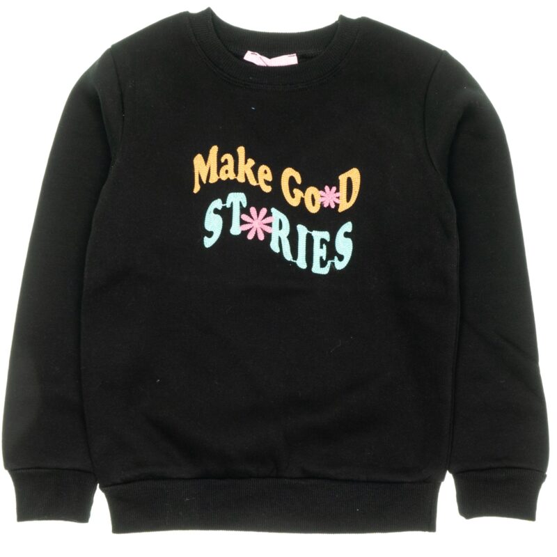 First Kids φούτερ μπλούζα με χνούδι «Make Good Stories»