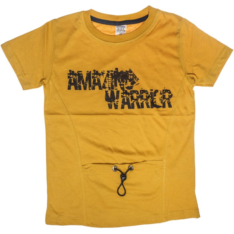 Waxmen κοντομάνικη μπλούζα με τύπωμα «Amazing Warrior in Mustard»