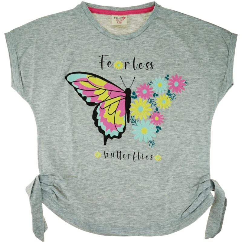 Star File παιδικό κοντομάνικο μπλουζάκι «Fearless Grey Butterflies»