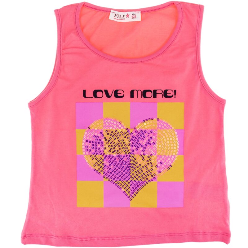 File παιδική αμάνικη μπλούζα «Love More in Pink»