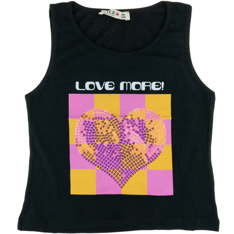 File παιδική αμάνικη μπλούζα «Love More in Black»