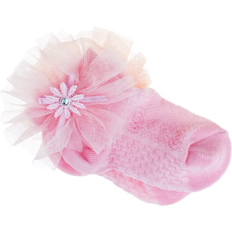 JW Baby Collection καλτσούλες με τούλι «Pink Flower»