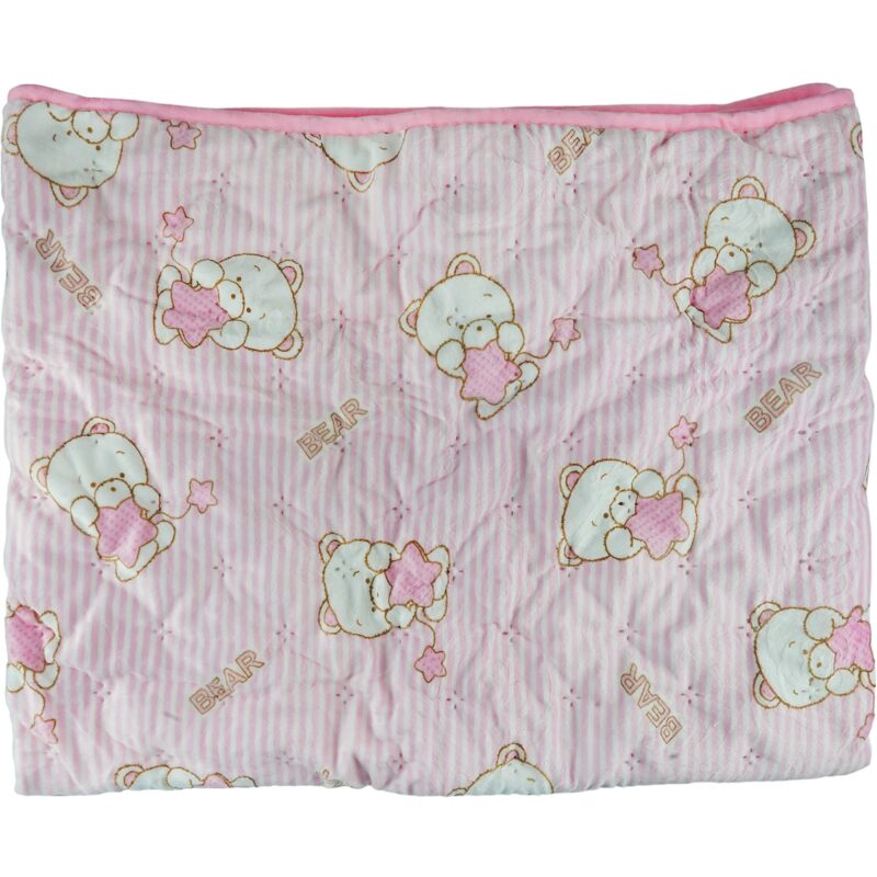 Golden Spring κουβέρτα για κούνια «Pink Bear» (1,00cm x 1,20cm) - Image 2