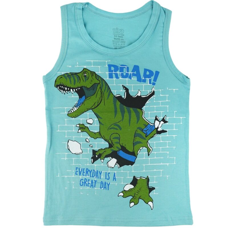 Biyo Kids αμάνικο φανελάκι με στάμπες «Roar in Light Blue»