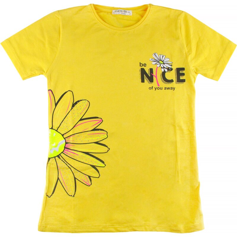 New Happy Life παιδική κοντομάνικη μπλούζα «Be Nice in Yellow»