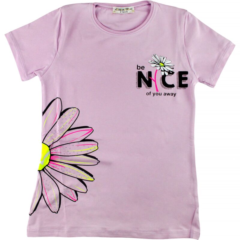 New Happy Life παιδική κοντομάνικη μπλούζα «Be Nice in Purple»