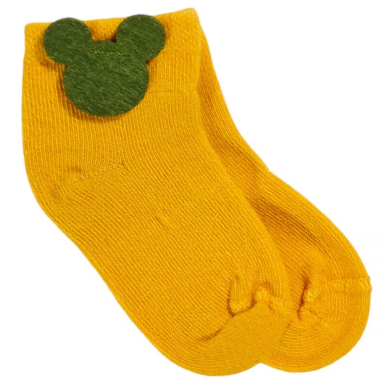 Collection βρεφικές καλτσούλες με απλικέ σχέδιο «Mustard Mickey»