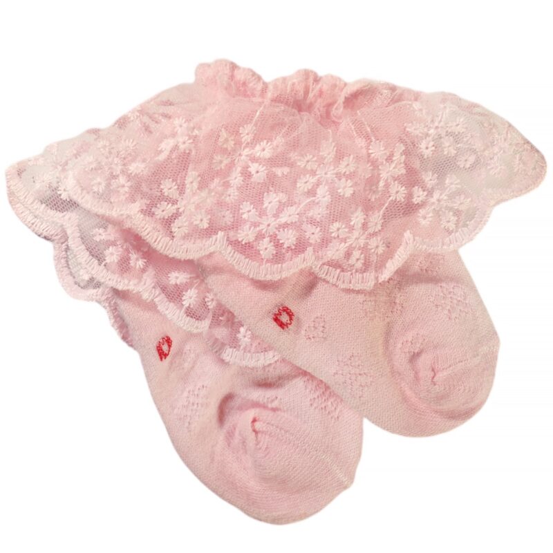 Kral Baby καλτσούλες με τούλι «Pink Flower Tulle»