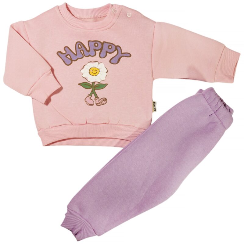 Ciciben Baby & Kids βρεφικό σετ φόρμας με χνούδι «Happy Flower»