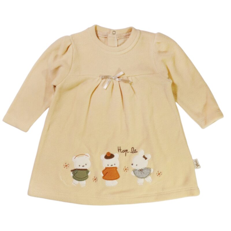 Flexi Baby & Kids μακρυμάνικο φορεματάκι «Softness in Beige»