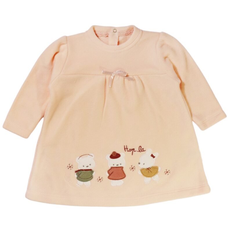 Flexi Baby & Kids μακρυμάνικο φορεματάκι «Softness in Pink»
