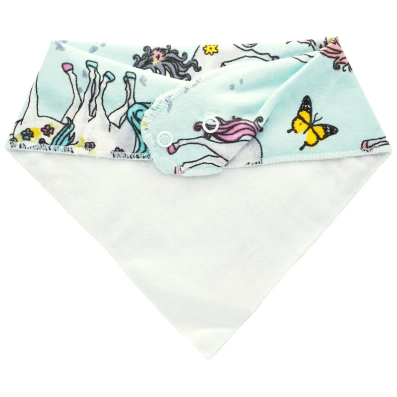 Ozlem Bebe βαμβακερή σαλιάρα – μπαντάνα «Butterflies and Unicorns» - Image 2