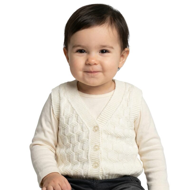 ΑΖ πλεκτό γιλεκάκι «White Knit»