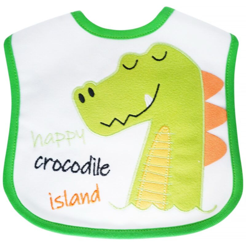 Baby Tone σαλιάρα φαγητού «Happy Green Crocodile Island»