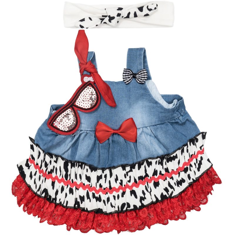 Fekra Baby αμάνικο τζιν φορεματάκι με κορδέλα «Burlesque»