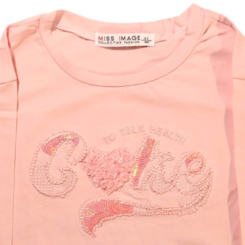 Miss Image μακρυμάνικη μπλούζα από λεπτό ύφασμα «Pink Care» - Image 2