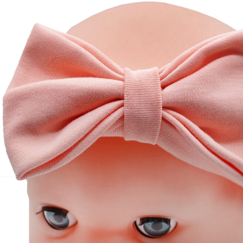 ΑΖ κορδέλα μαλλιών «Salmon Cotton Bow» - Image 2
