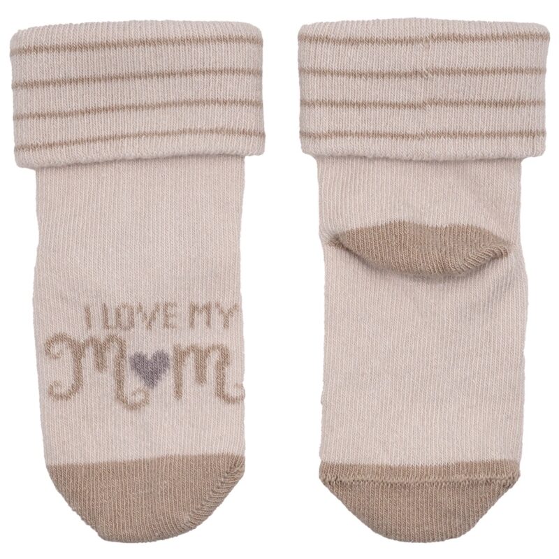 Katamino Baby βρεφικές καλτσούλες «I Love My Mom in Beige»