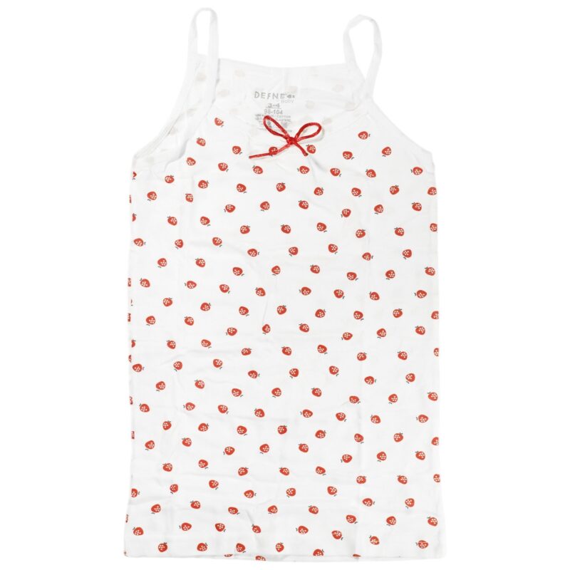 Defne Baby παιδικά φανελάκια τριών τεμαχίων «Strawberries and Hearts» - Image 2
