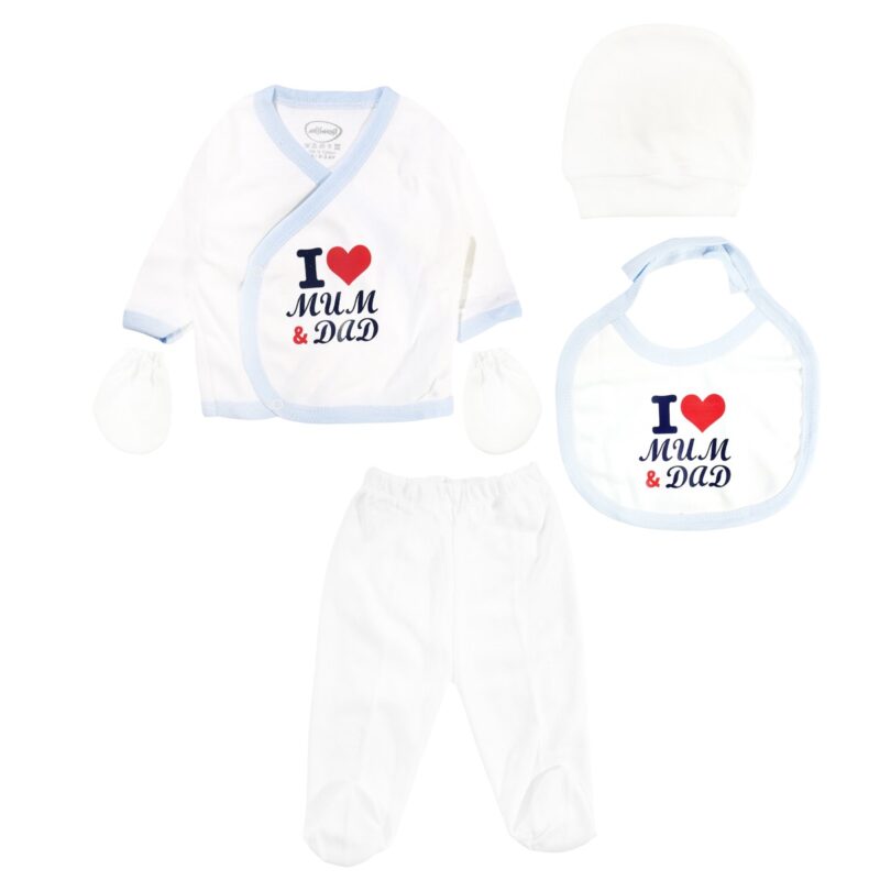 Misimosi Baby σετ δώρου πέντε τεμαχίων «I Love Mum and Dad»