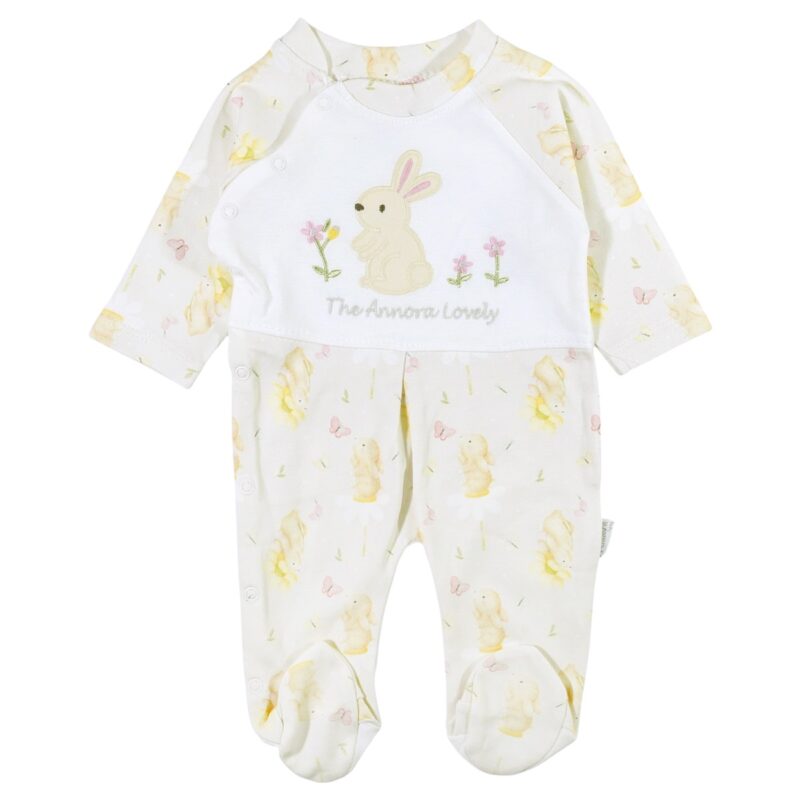 Annora Baby λεπτό ολόσωμο φορμάκι και κορδέλα για τα μαλλιά «Lovely Rabbit» - Image 2