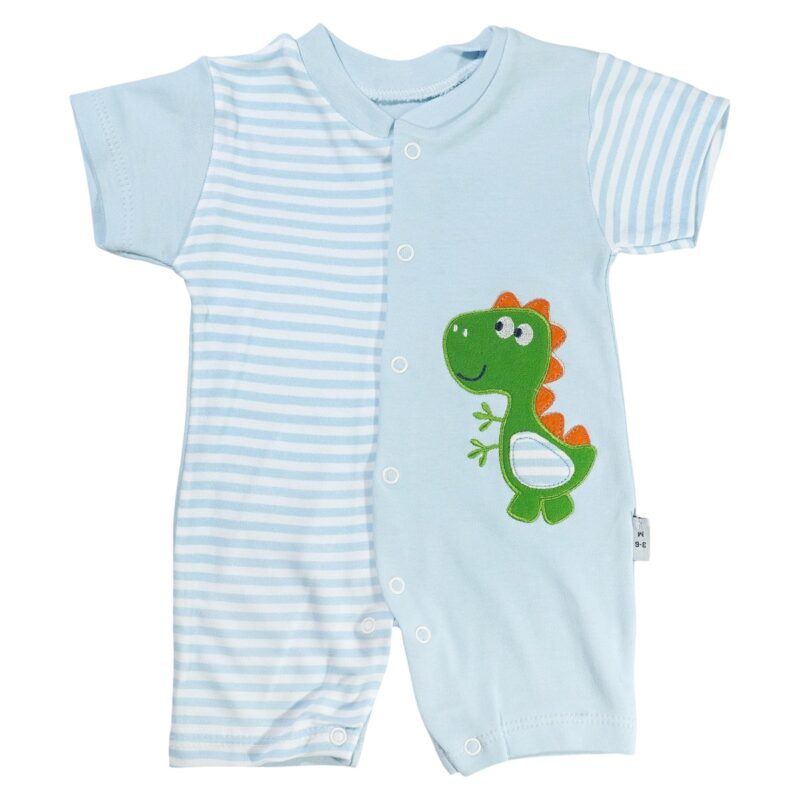 Efilix Baby κοντομάνικο βρεφικό φορμάκι «Dino Is Coming in Blue»