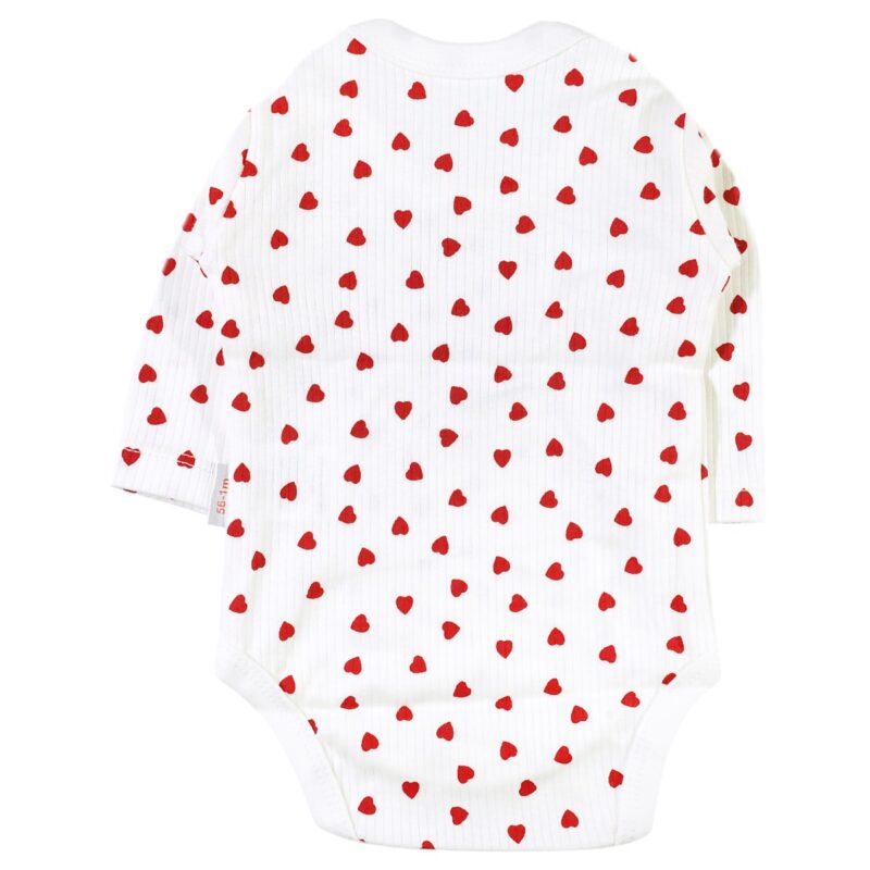 Nayinom μακρυμάνικο κορμάκι «White hearts» - Image 2