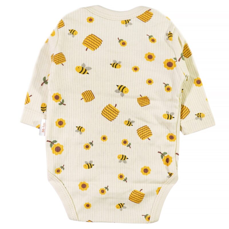 Nayinom μακρυμάνικο κορμάκι «Beige Bees» - Image 2