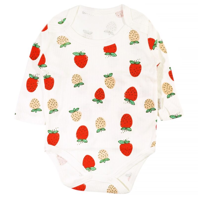 Nayinom μακρυμάνικο κορμάκι «White Strawberries»